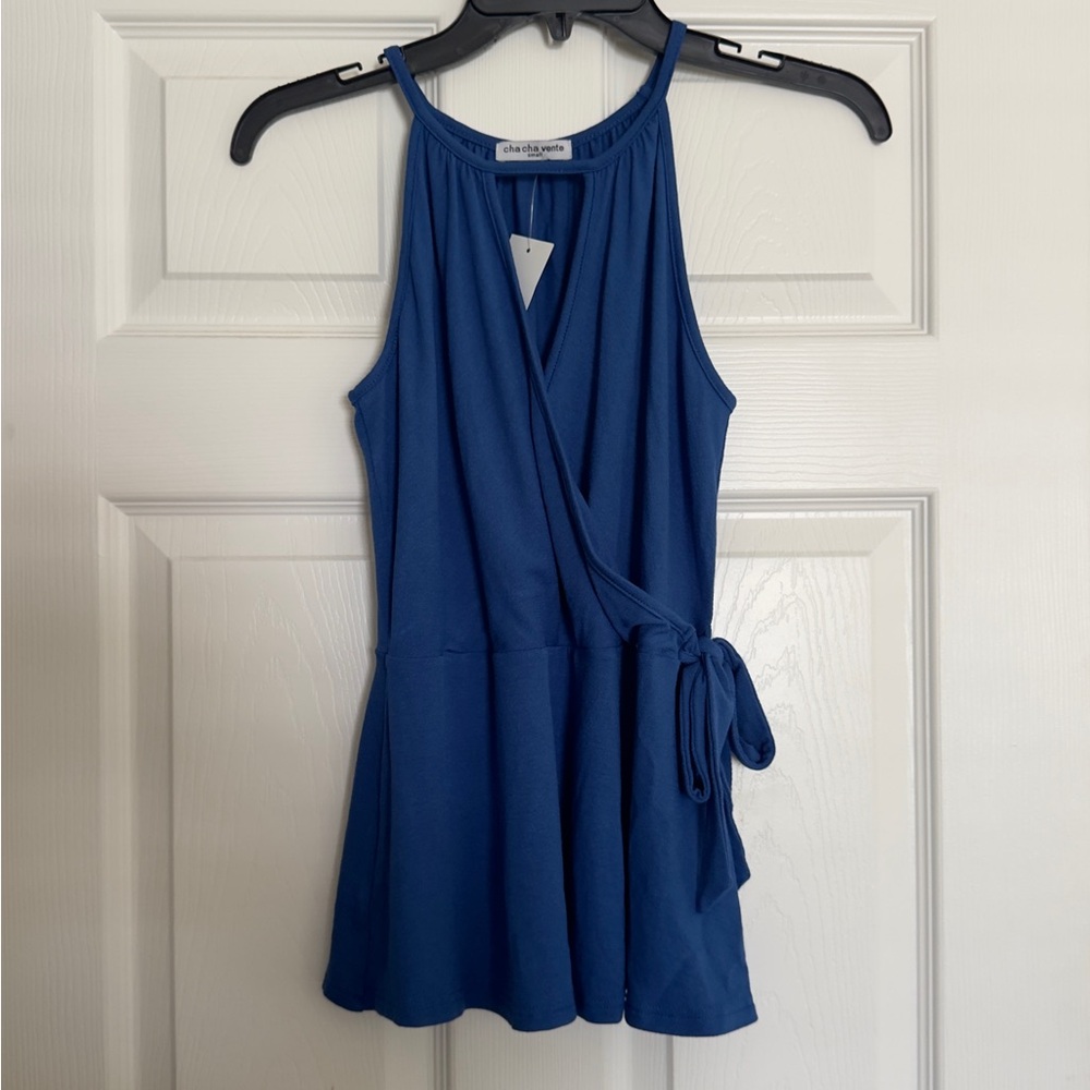 NWT Cha Cha Vente Blue Top Size S